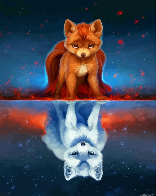 Vulpix Water Reflection Paint By Number.png