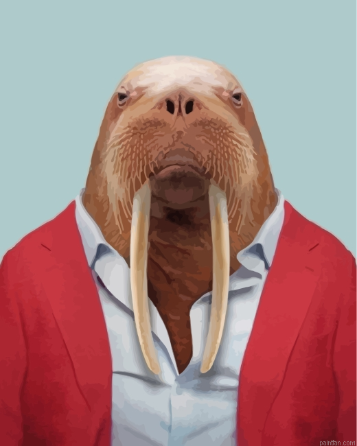Walrus Wearing Red Paint By Numbers.png