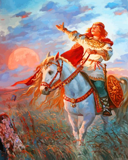 Warrior On Horse Paint By Number.png
