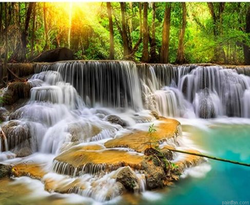 Waterfall Scenery Paint By Numbers.png