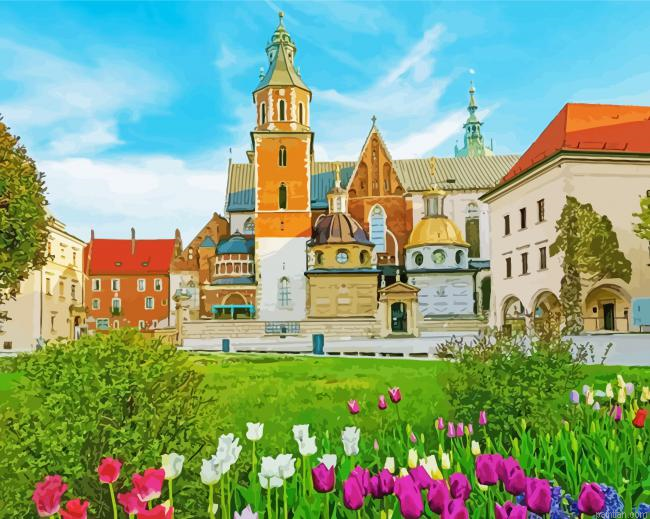 Wawel Royal Castle Krakow Poland Paint By Numbers.png