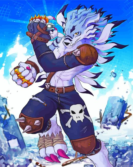 Weregarurumon Anime Character Paint By Number.png