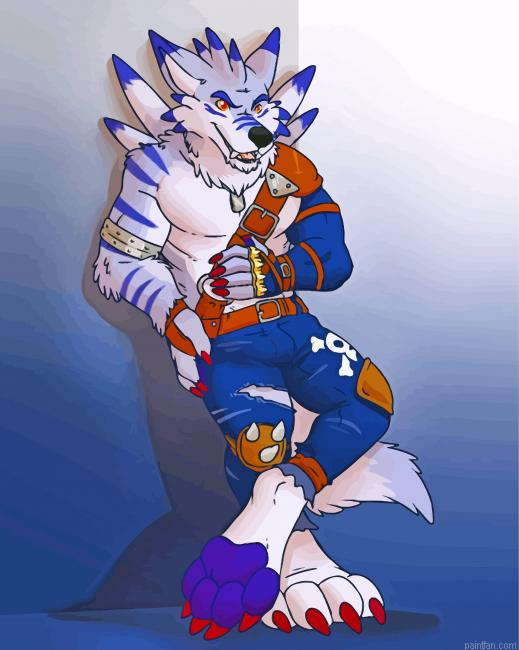 Weregarurumon Digimon Paint By Number.png