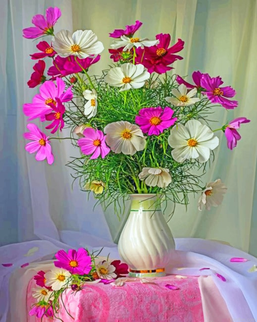 White And Purple Flowers Aesthetic Paint By Numbers.png