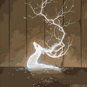 White Angel Deer Paint By Numbers.png