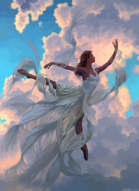 White Angel Woman Paint By Number.png