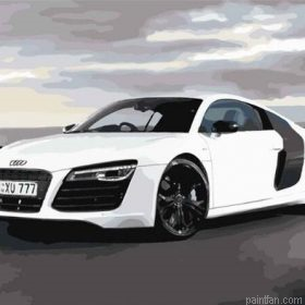 White Audi R8 Paint By Numbers.png