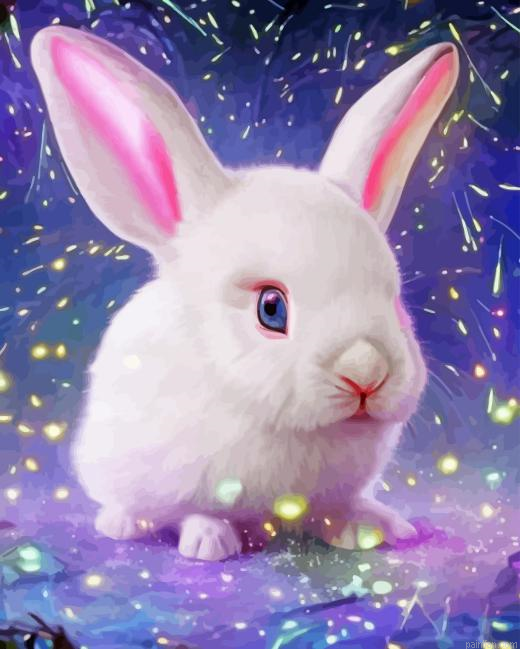 White Baby Bunny Paint By Numbers.png