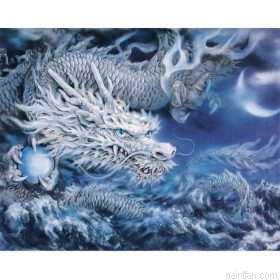 White Chinese Dragon Paint By Numbers.png