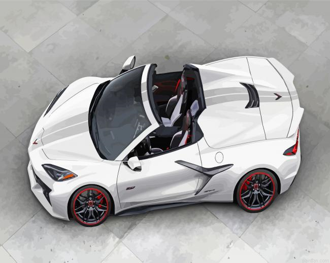 White Corvette Car Paint By Numbers.png