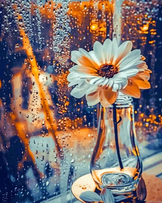 White Flower In A Glass Aesthetic Paint By Number.png