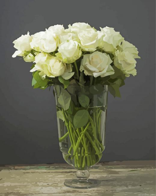 White Flowers In Glass Vase Paint By Numbers.png