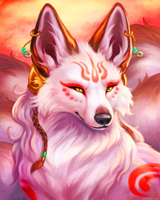 White Fox Animals Paint By Numbers.png