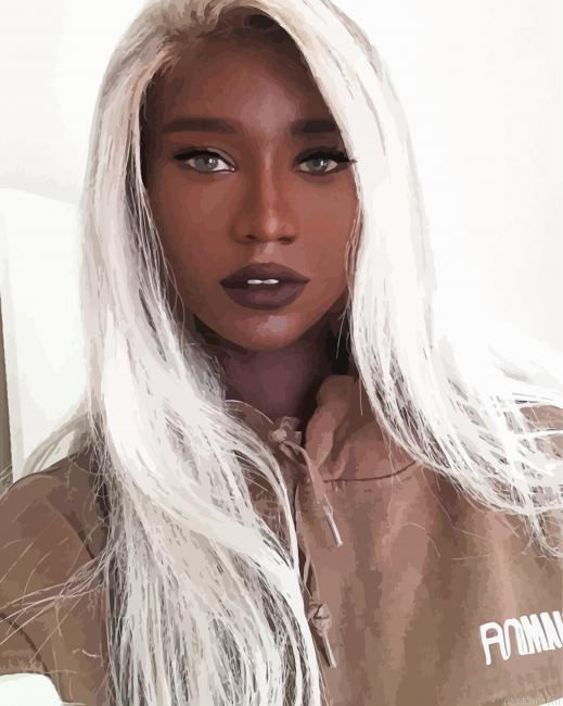 White Hair Woman Paint By Numbers.png