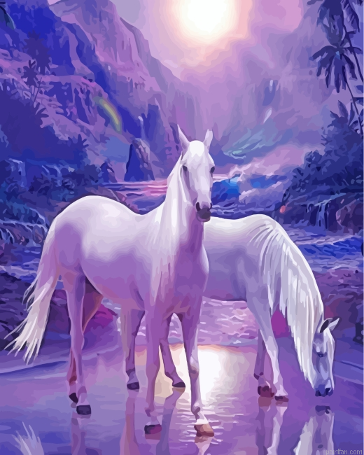 White Horses Paint By Number.png