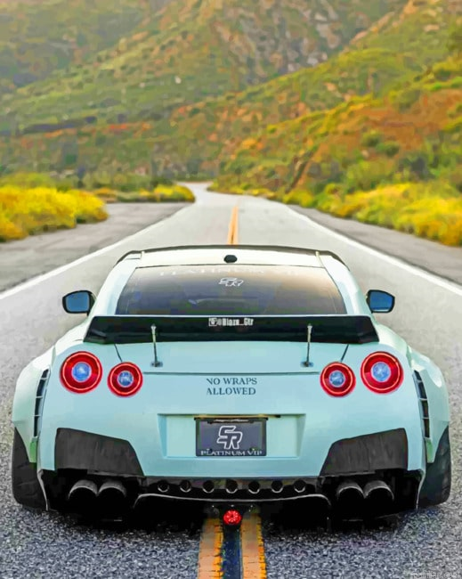 White Nissan Gtr Paint By Number.png