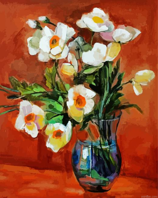 White Poppies Vase Paint By Numbers.png