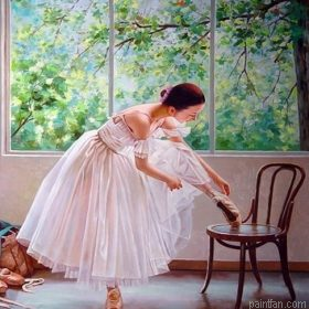 White Skirt Ballerina Paint By Numbers.png