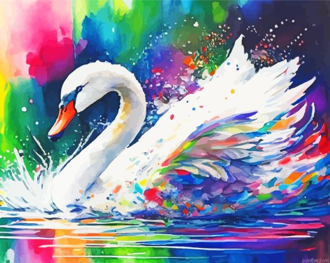 White Swan Bird Paint By Numbers.png