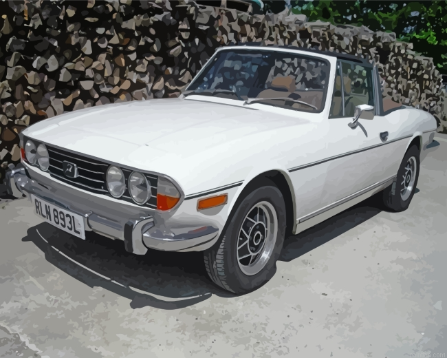 White Triumph Stag Paint By Number.png