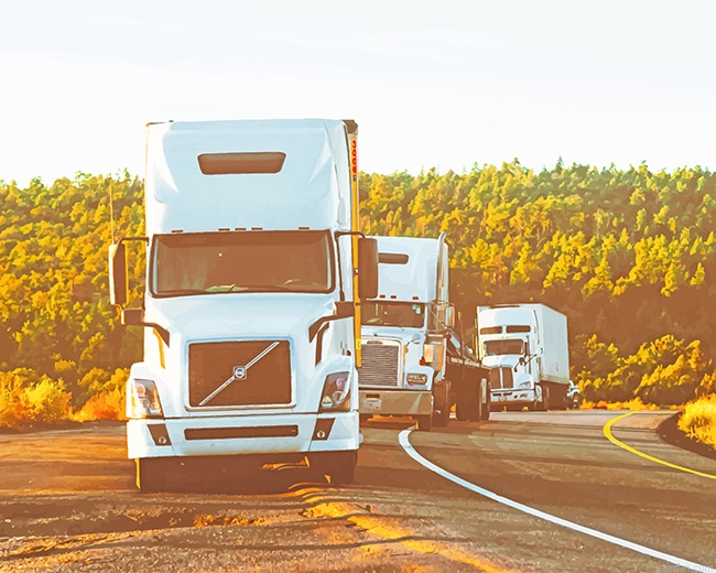 White Volvo Truck New Paint By Numbers.png