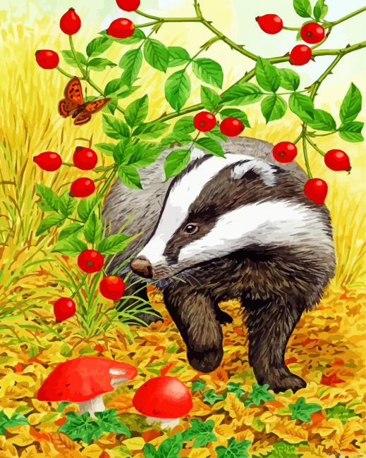 Wild Badger Animal Paint By Number.png