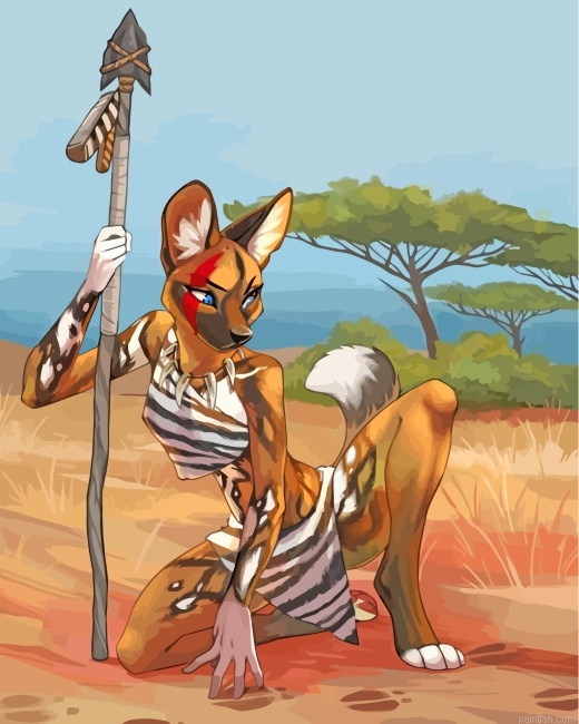 Wild Female Dog Paint By Number.png