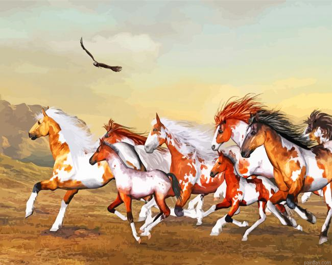Wild Horses Herd Paint By Number.png