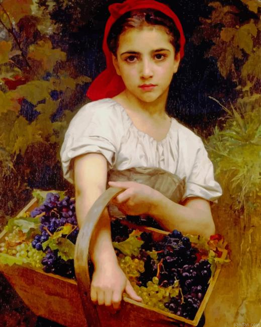 William Adolphe Bouguereau Grape Picker New Paint By Numbers.png
