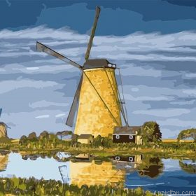Windmill By The River Paint By Numbers.png