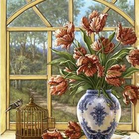 Window With Flowers Paint By Numbers.png
