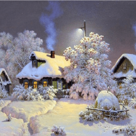 Winter Snow Villa Paint By Numbers.png