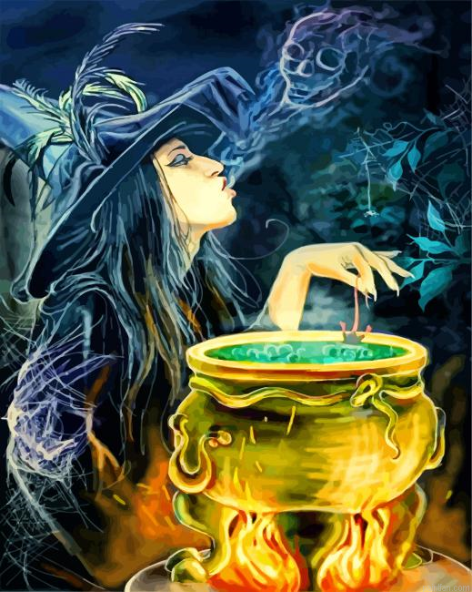 Witch Doing Black Magic Paint By Number.png