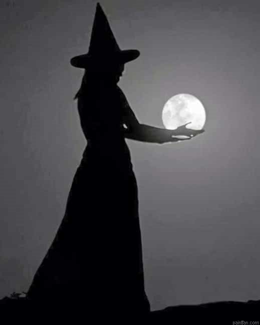 Witch Holding The Moon Women Paint By Numbers.png