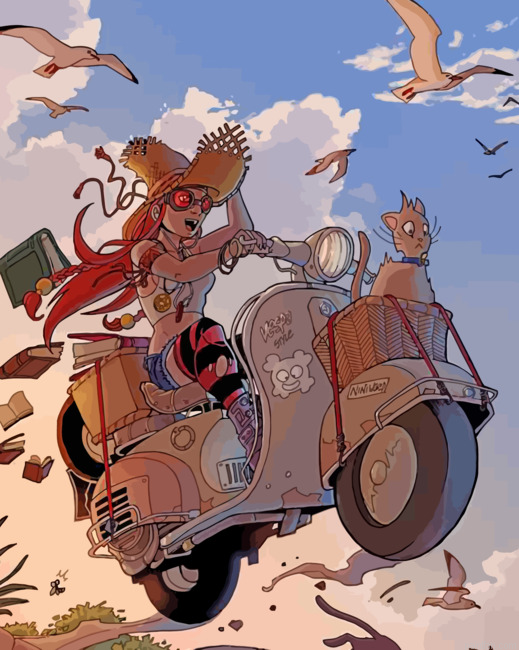 Witch On Scooter Paint By Number.png