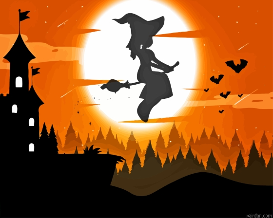 Witch Silhouette Paint By Numbers.png