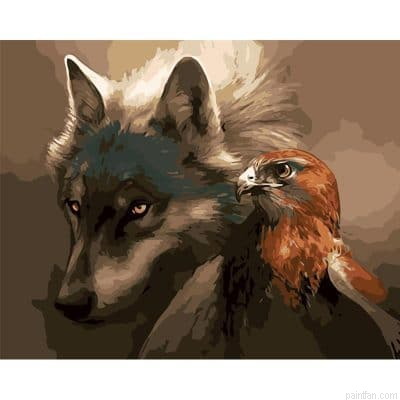 Wolf And Hawk Paint By Numbers.png