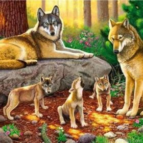 Wolf Family Paint By Numbers.png