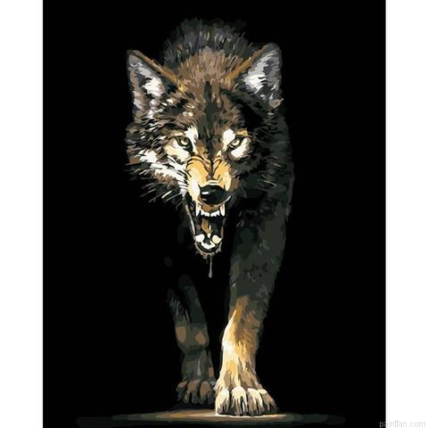 Wolf Growling Paint By Numbers.png
