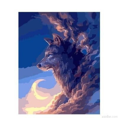 Wolf In The Clouds Paint By Numbers.png