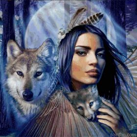 Wolves And Woman Paint By Numbers.png