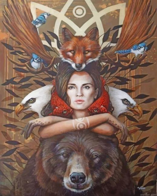 Woman And Animals Paint By Numbers.png