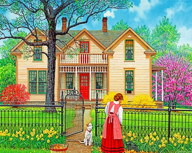 Woman And Dog Paint By Number.png