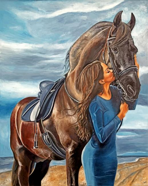 Woman And Horse Paint By Number.png