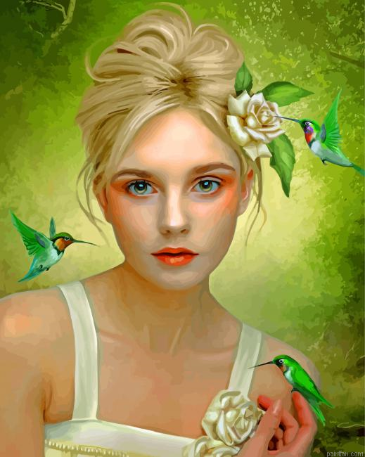Woman And Hummingbird Paint By Number.png