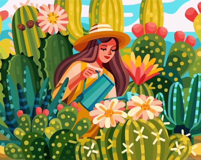 Woman And Plants Paint By Number.png