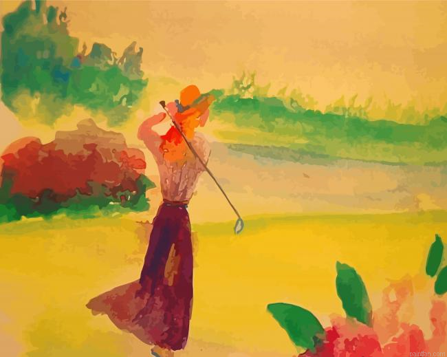 Woman Golfer Art Paint By Numbers.png