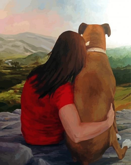 Woman Hugging Dog Paint By Numbers.png