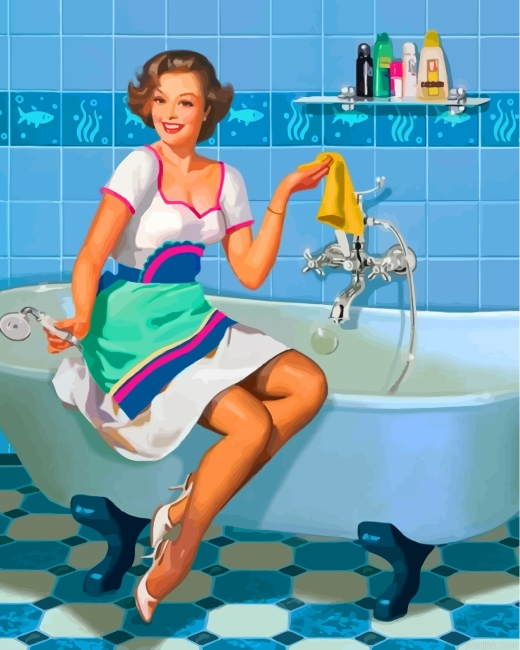 Woman In Bathroom Paint By Number.png