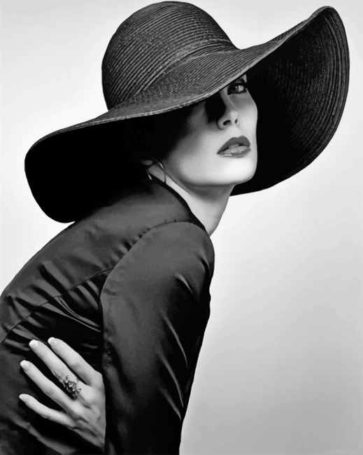 Woman In Classy Hat Paint By Number.png
